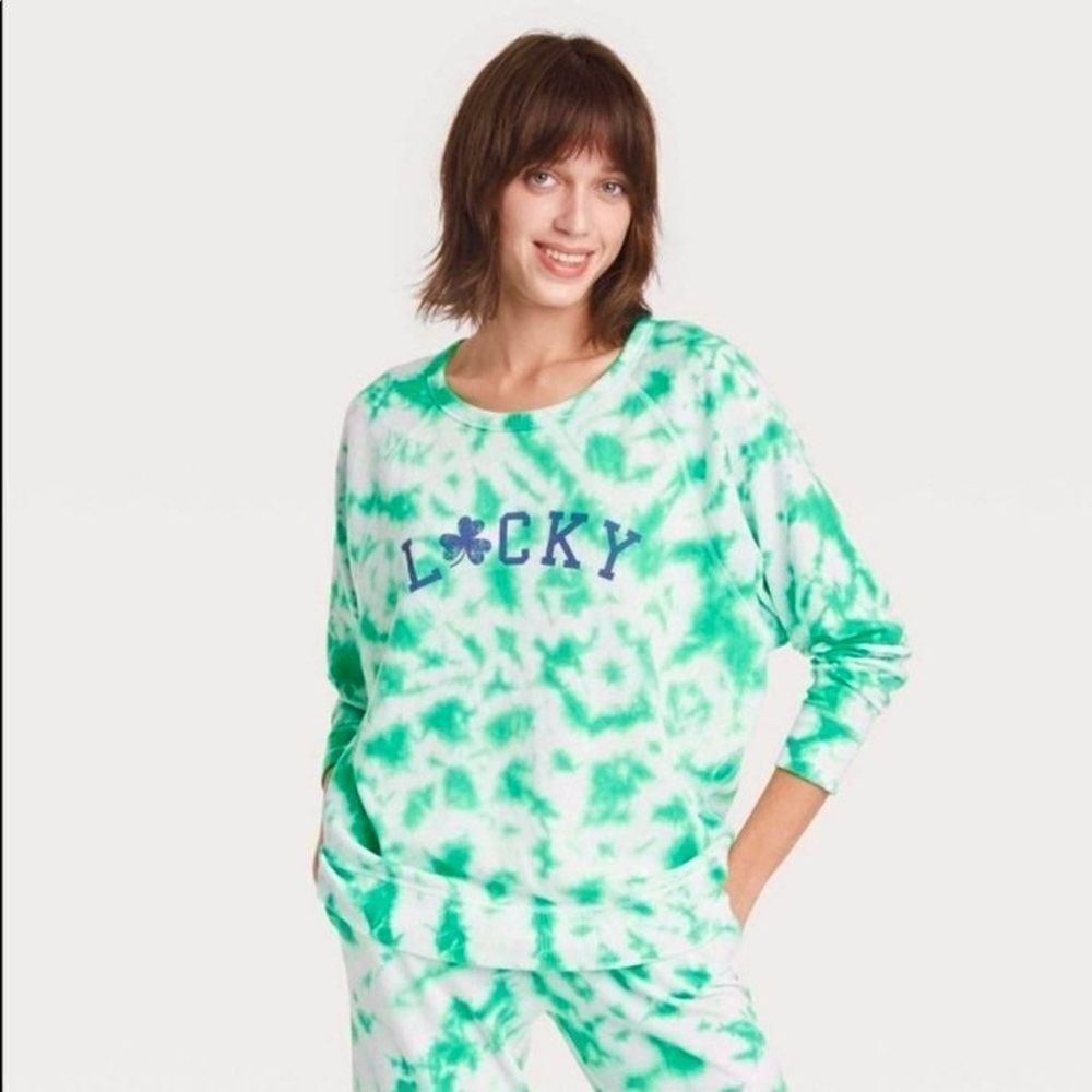 ☔️🔹️Grayson Threads Green Tie Dye Lucky Lightweight Sweatshirt Medium